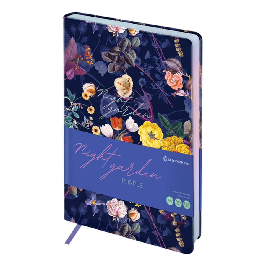 Ежедневник А5 136л недатир. тв.обл. Night garden Purple кожзам GREENWICH LINE ENA5_44977
Ежедневник А5 136л недатир. тв.обл. Night garden Purple кожзам GREENWICH LINE ENA5_44977