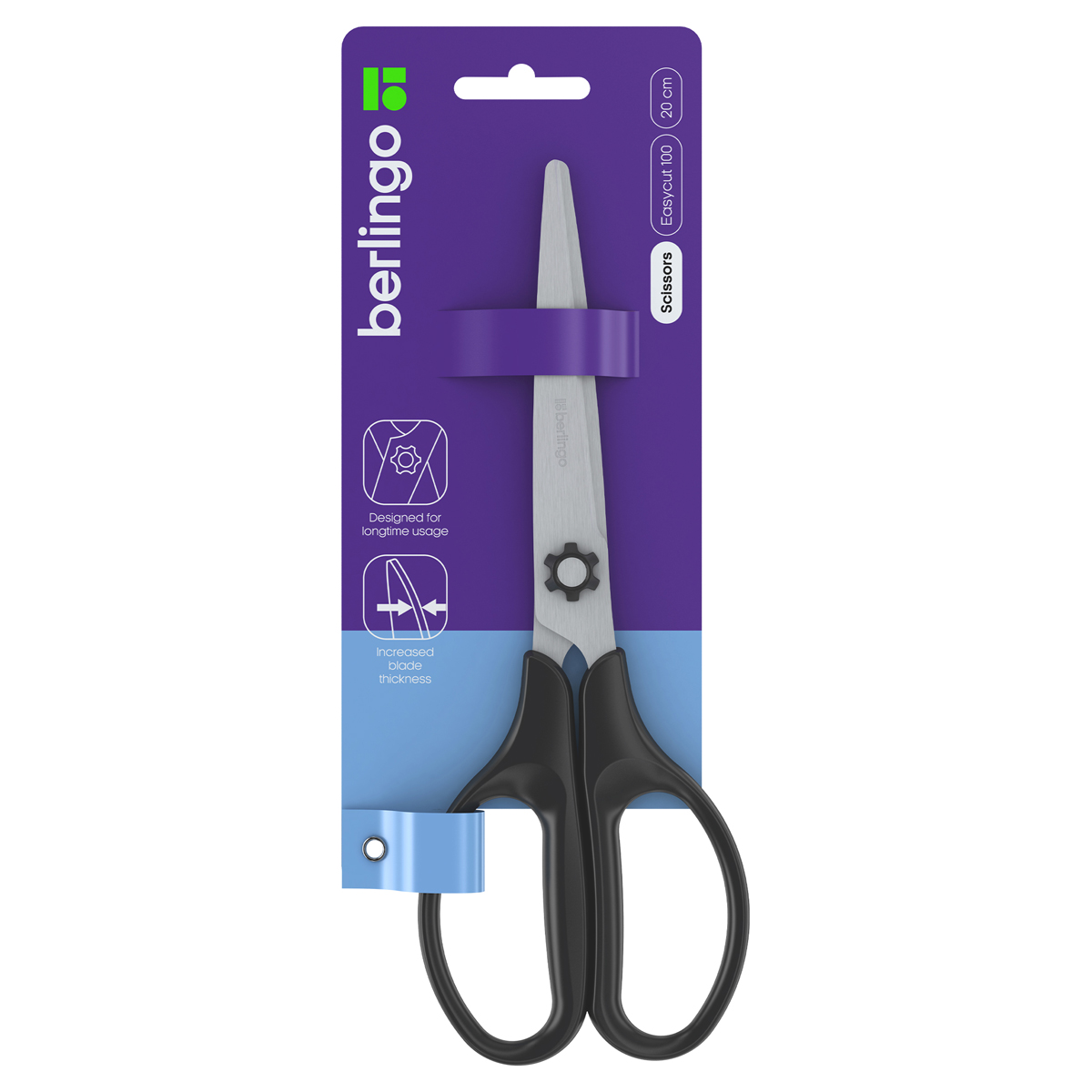 Ножницы офисные 200мм Easycut 100 пласт.ручки европодвес BERLINGO DNn_20040 
Ножницы офисные 200мм Easycut 100 пласт.ручки европодвес BERLINGO DNn_20040