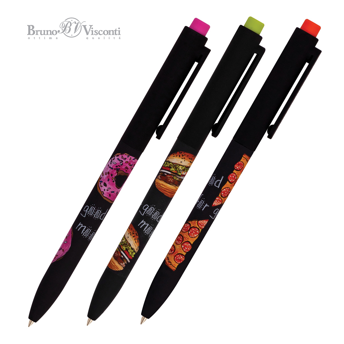 Ручка шариковая автоматическая синяя 0,7мм FunClick Food in black ассорти BRUNO VISCONTI 20-0297/04
Ручка шариковая автоматическая синяя 0,7мм FunClick Food in black ассорти BRUNO VISCONTI 20-0297/04