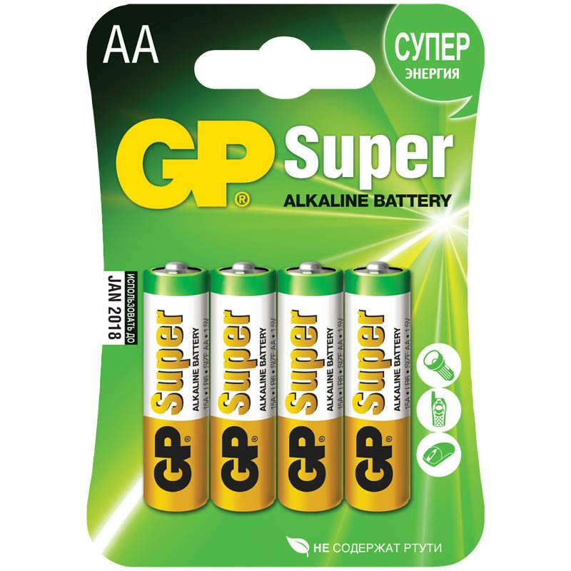 Элемент пит. щелочная LR06-4BL Super Alkaline АА блистер цена за 1шт GP 15A BC4/CR4/149983
Элемент пит. щелочная LR06-4BL Super Alkaline АА блистер цена за 1шт GP 15A BC4/CR4/149983