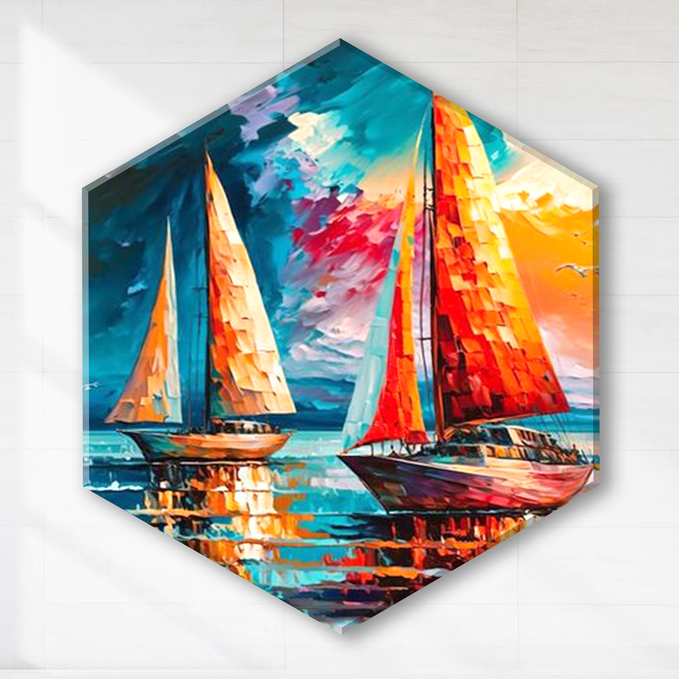 Картина по номерам 32х37см с поталью гексагон Парусники на закате
Картина по номерам 32х37см с поталью гексагон Парусники на закате
