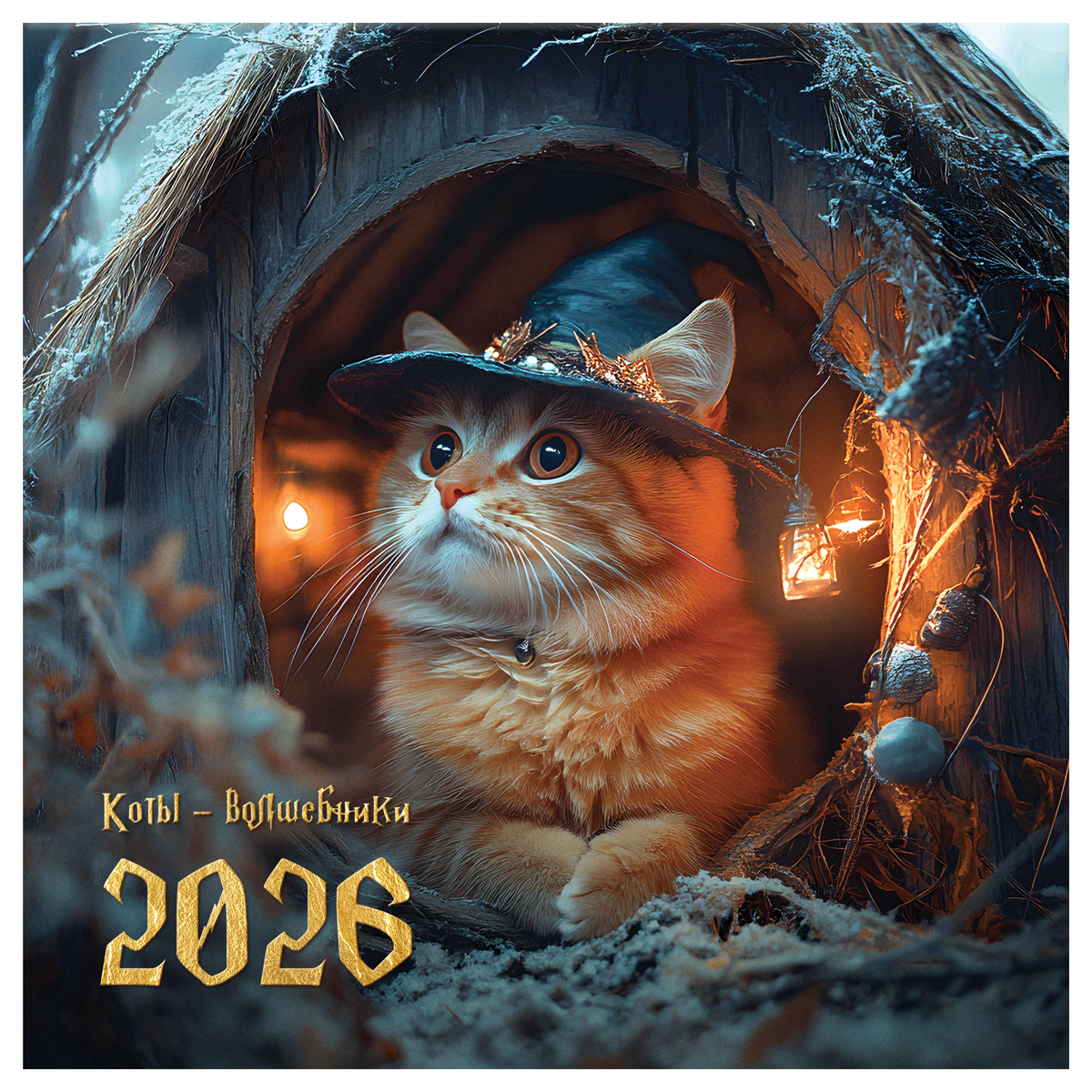 Календарь 2026 1-блочный 230х230мм Скрепка 12л Коты-волшебники BG 381025 
Календарь 2026 1-блочный 230х230мм Скрепка 12л Коты-волшебники BG 381025