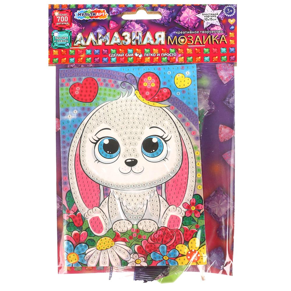 Мозаика алмазная 10х15см Зайка 
Мозаика алмазная 10х15см Зайка