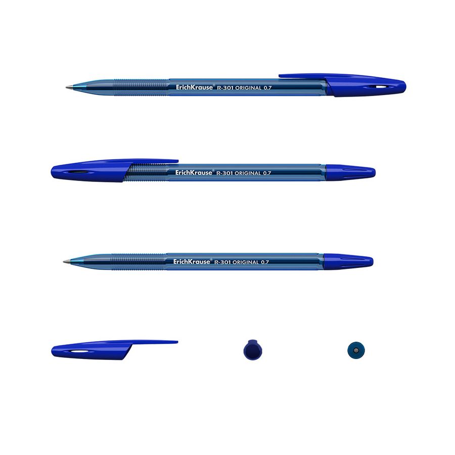 Ручка шариковая синяя 0,7мм R-301 Original Stick ERICH KRAUSE 46772 ...