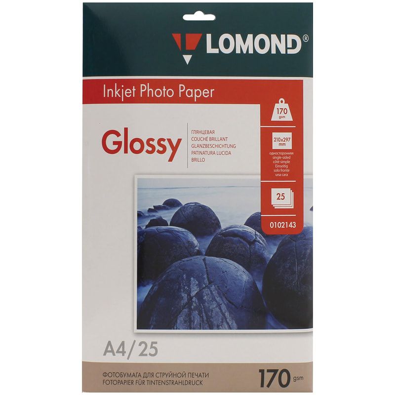Фотобумага для струйной печати А4 25л 170г/м2 глянцевая LOMOND 0102143 ...
