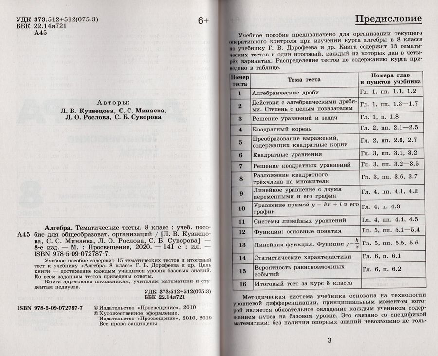Алгебра. 8 класс. Тематические тесты - Суворова С.Б. | Купить с ...
