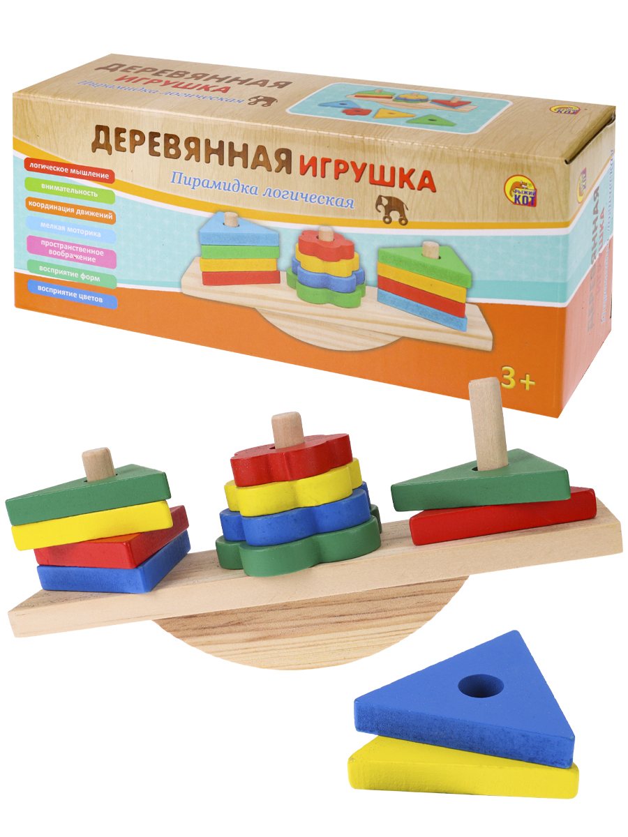 

Игрушка деревянная Пирамидка Формы и баланс 21х9х5,5см /в коробке