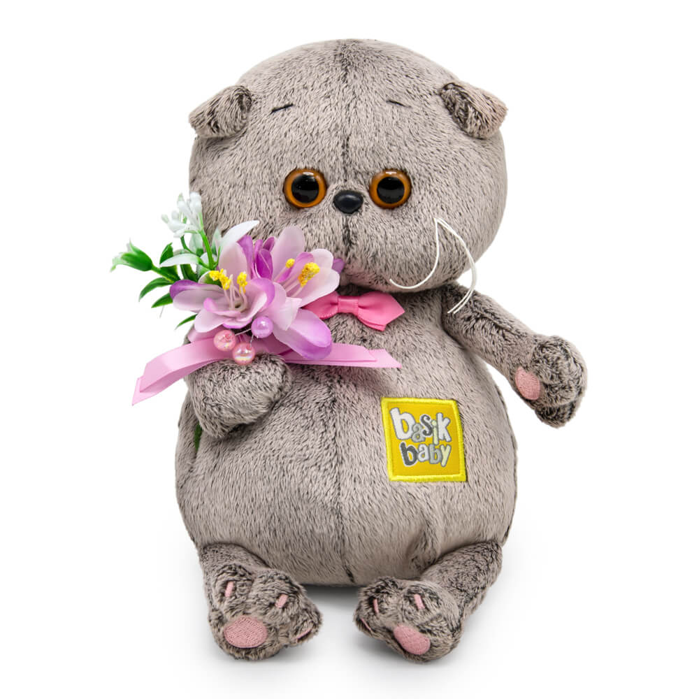 

Игрушка мягкая BASIK baby Басик BABY с подснежниками 20см