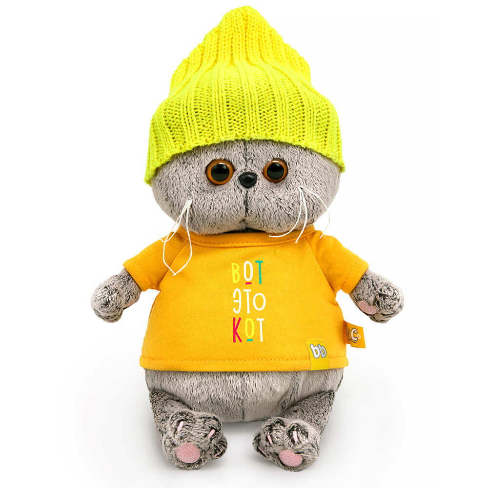 

Игрушка мягкая BASIK baby Басик BABY в футболке Вот это кот 20см