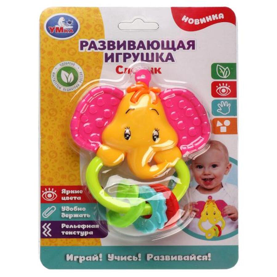 

Развивающая игрушка-погремушка 0+ Слоник /блистер