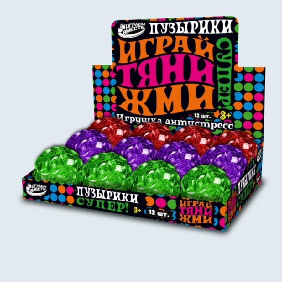 

Игрушка жмяка Мяч со светом 6см ассорти