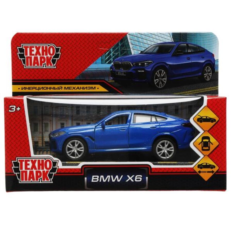 

Машина металл BMW X6 12см двери, багажник, инерция, синий ТЕХНОПАРК X6-12-BU