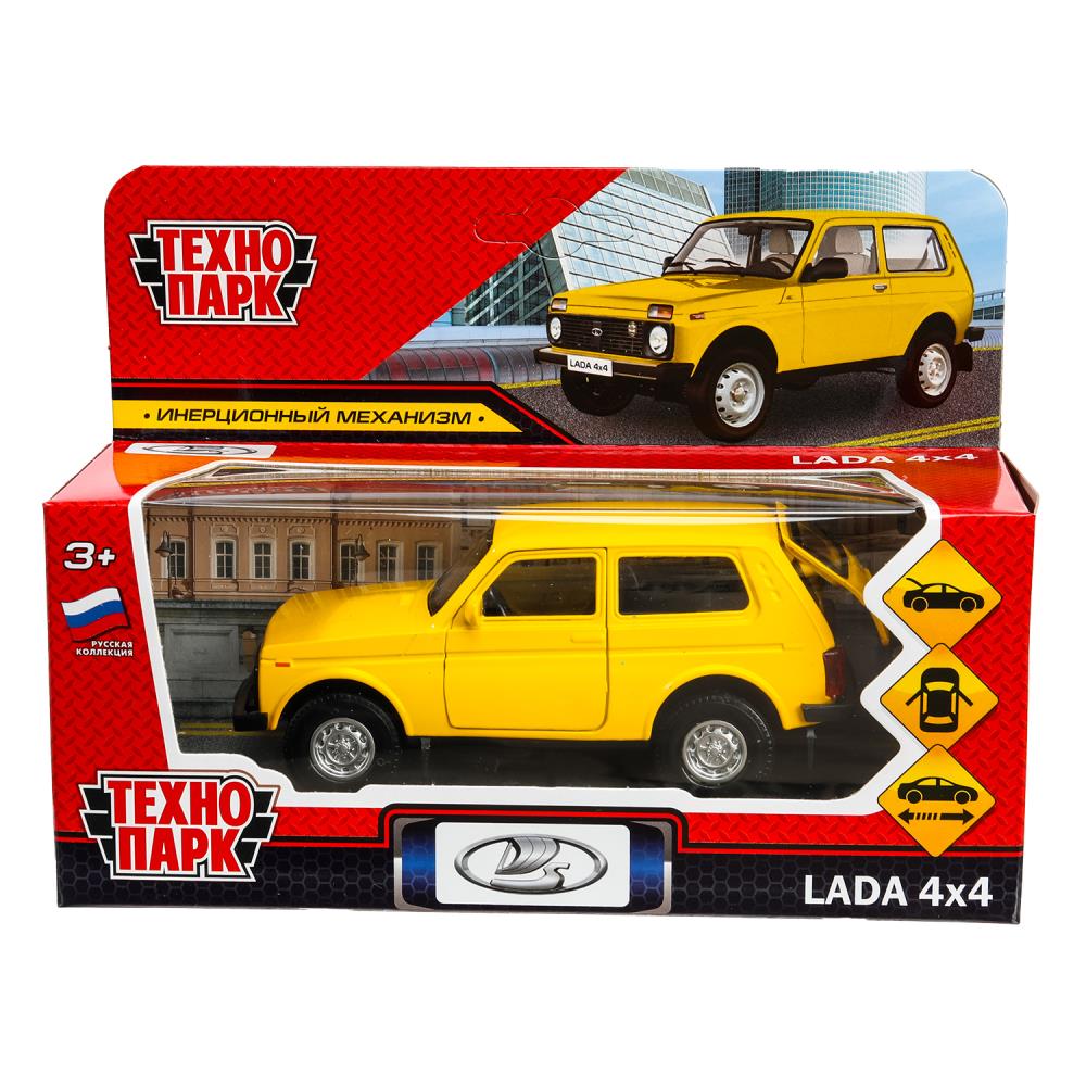 

Машина металл Lada 4x4 12см, двери, багажник, инерция, желтый ТЕХНОПАРК LADA4X4-12-YE