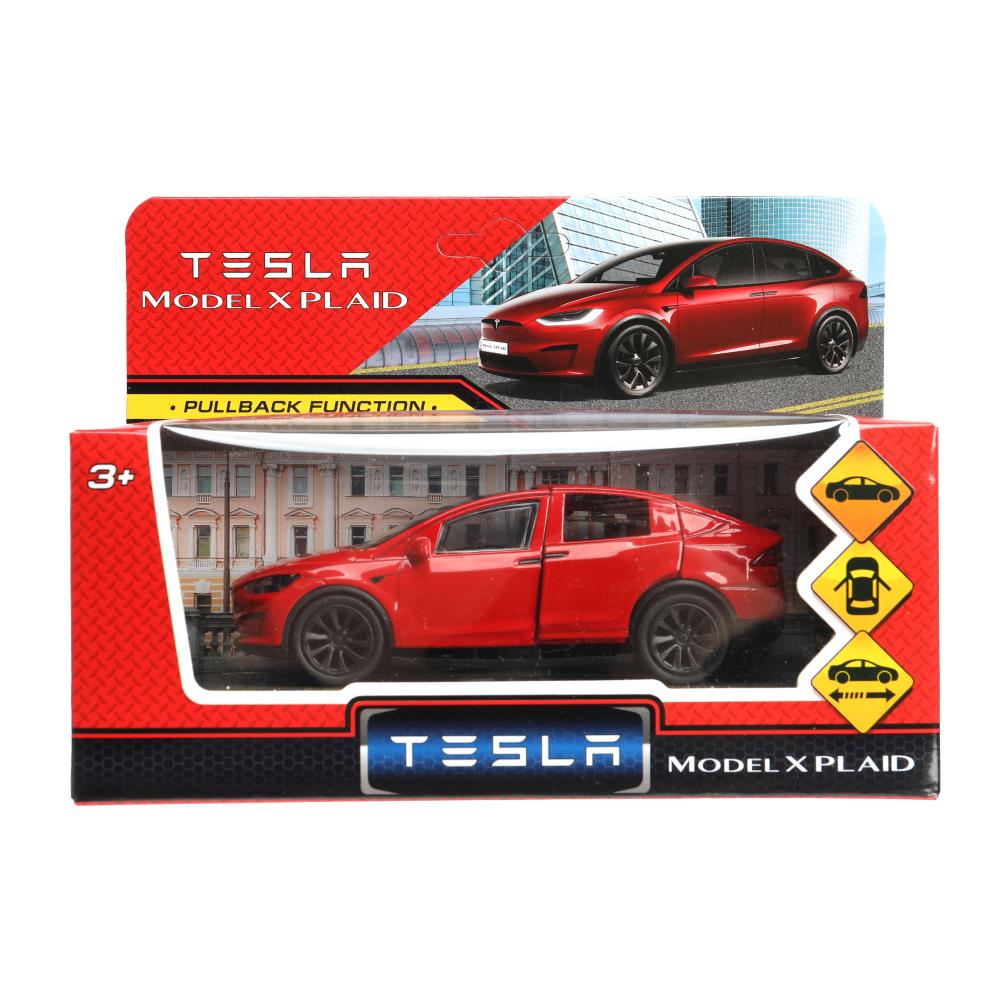 

Машина металл Tesla Model х Plaid 12см двери, инерция, красный ТЕХНОПАРК MODELX-12-RD