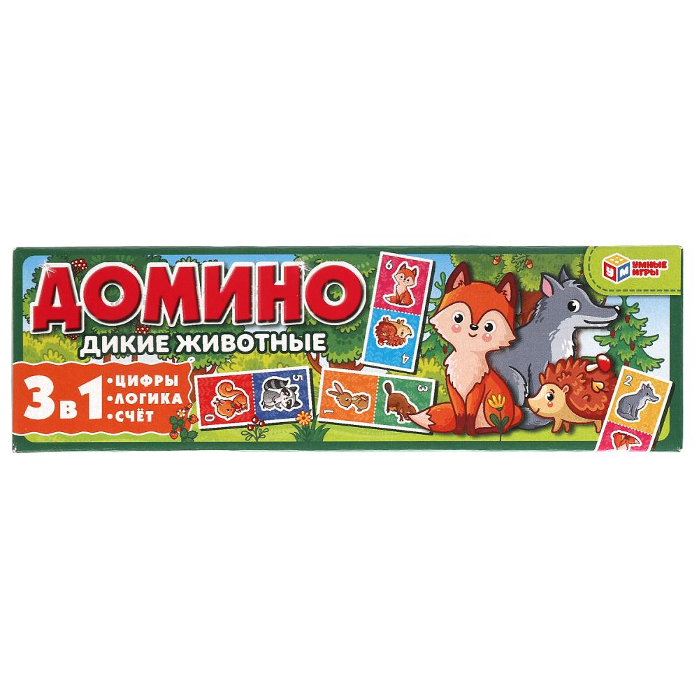 

Домино пластиковое 3в1 Дикие животные