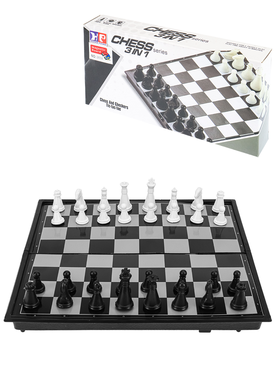 

Игра 3 в 1. Шашки, нарды, шахматы на магните