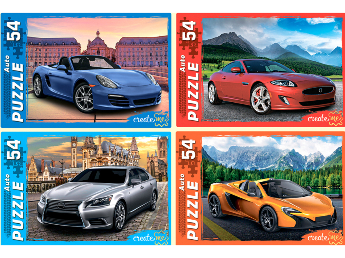 Пазлы 54 элемента Машина мечта РЫЖИЙ КОТ П54-6342 36₽