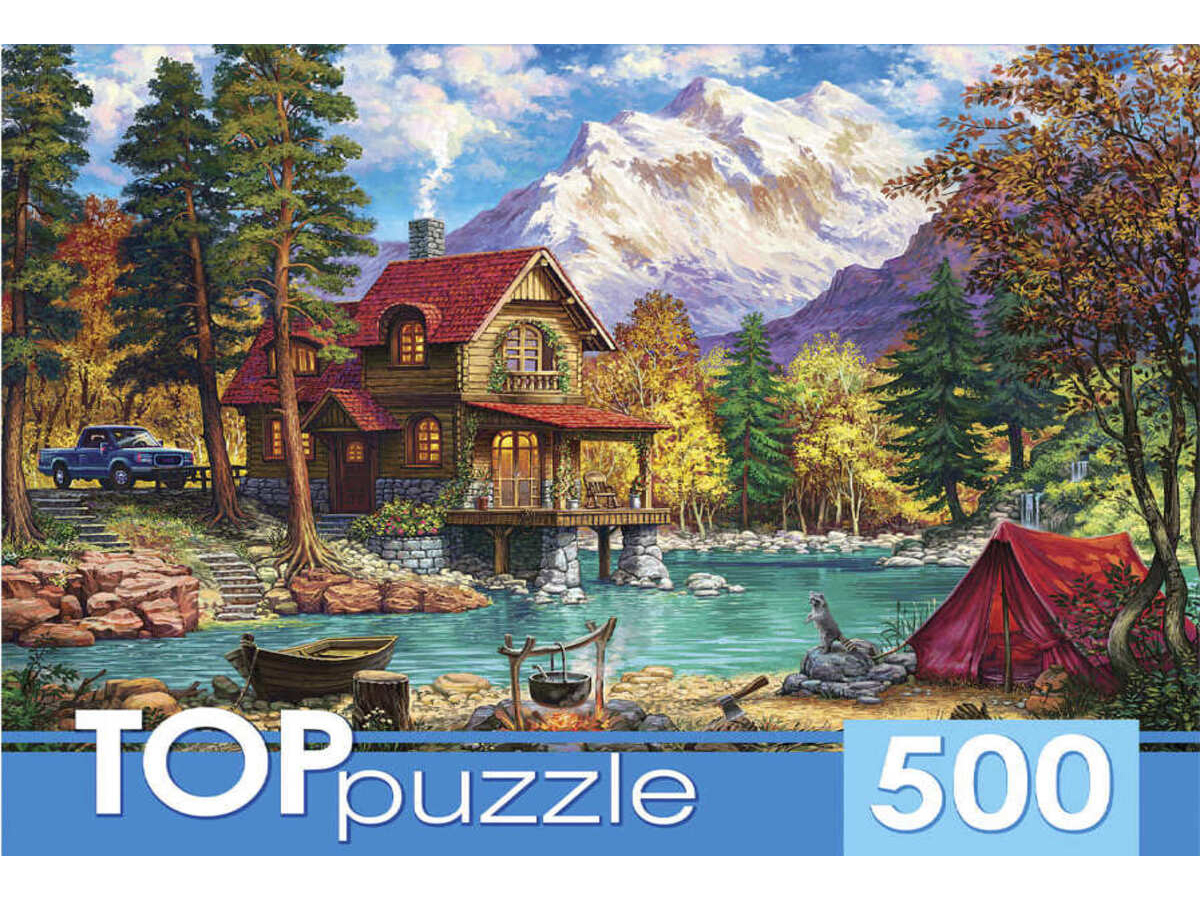 

Пазлы 500 элементов Домик у озера в горах TOPpuzzle ХТП500-6819
