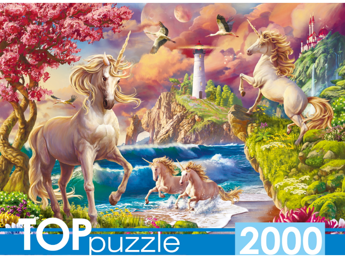 

Пазлы 2000 элементов Маяк и единороги TOPpuzzle П2000-0740