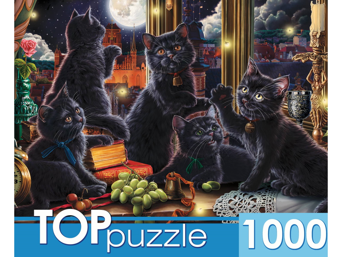 

Пазлы 1000 элементов Черные котята и светлячки TOPpuzzle Ф1000-3869