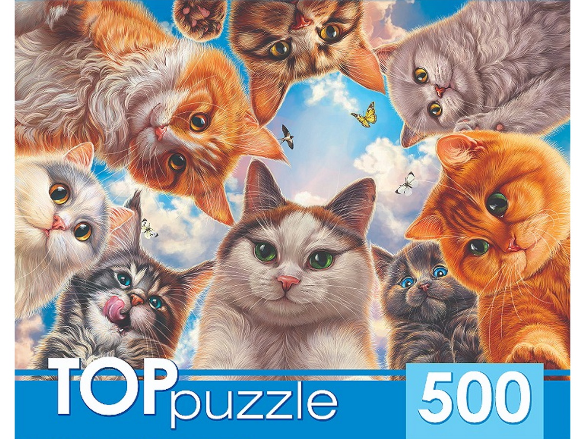 

Пазлы 500 элементов Необычное селфи котов TOPpuzzle Ф500-7728