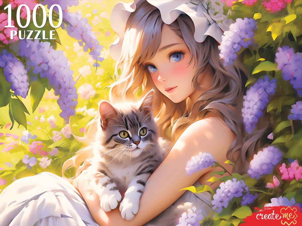 

Пазлы 1000 элементов Девушка с котенком РЫЖИЙ КОТ П1000-3061