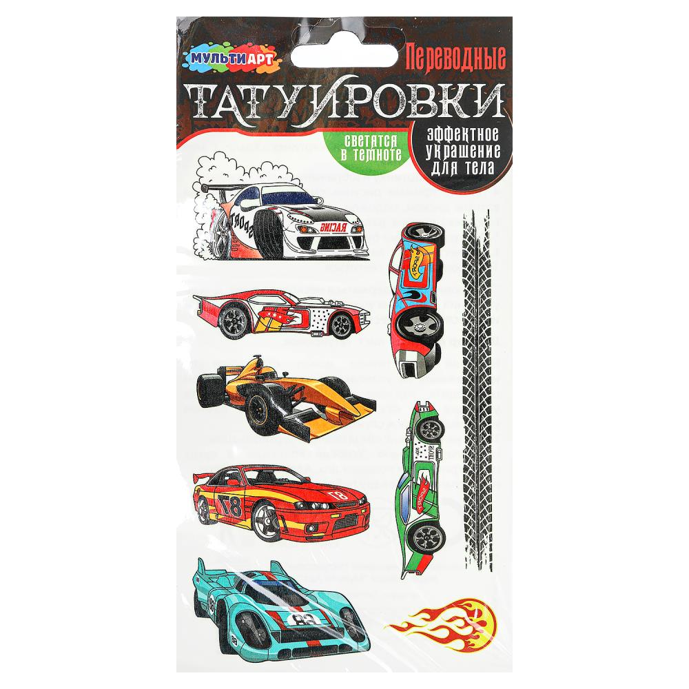 Татуировка переводная 1л Гоночные машины свет в темноте MultiArt TATTOO-122177 89₽