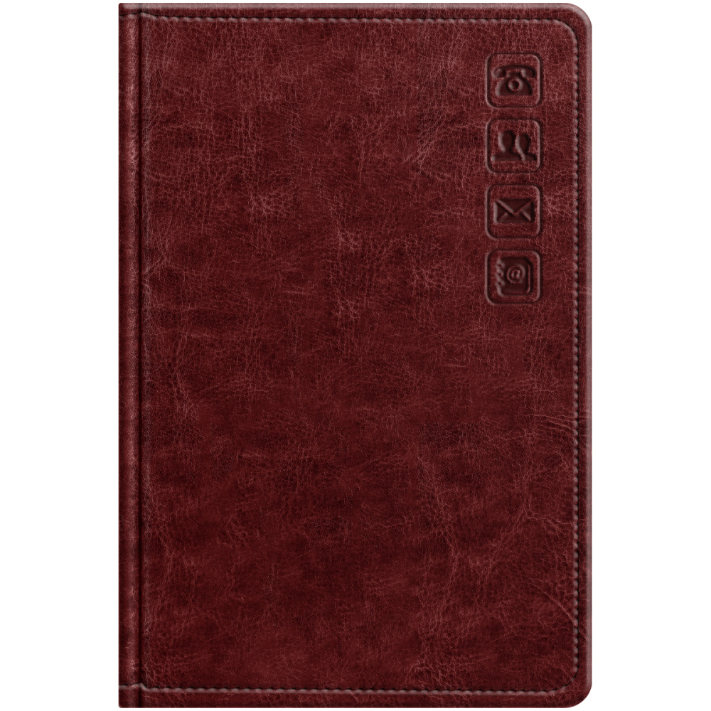 

Телефонная книга А7 64л тв.обл. кожзам Nebraska Dark red вырубка BG Pb7_63337
