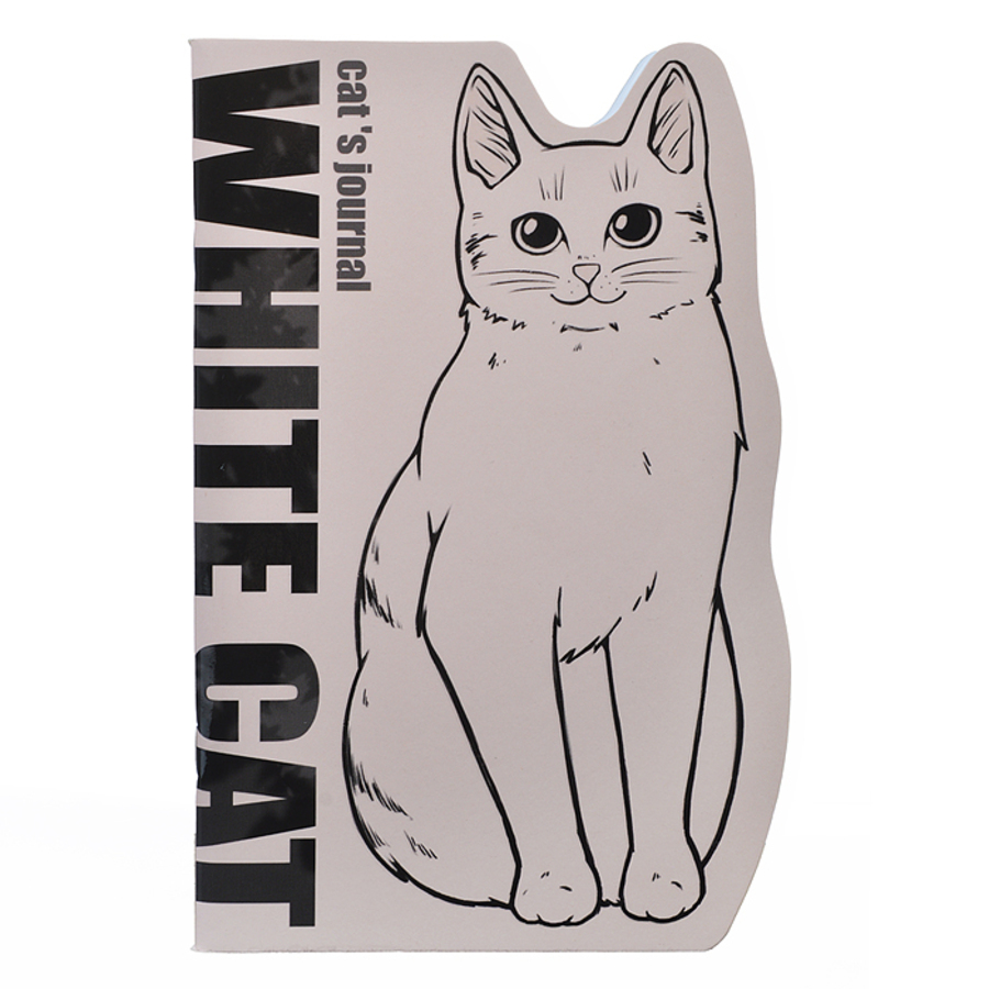 

Книжка записная А5 48л скрепка в точку Белый кот soft touch вырубка Alpha-Trend 410040