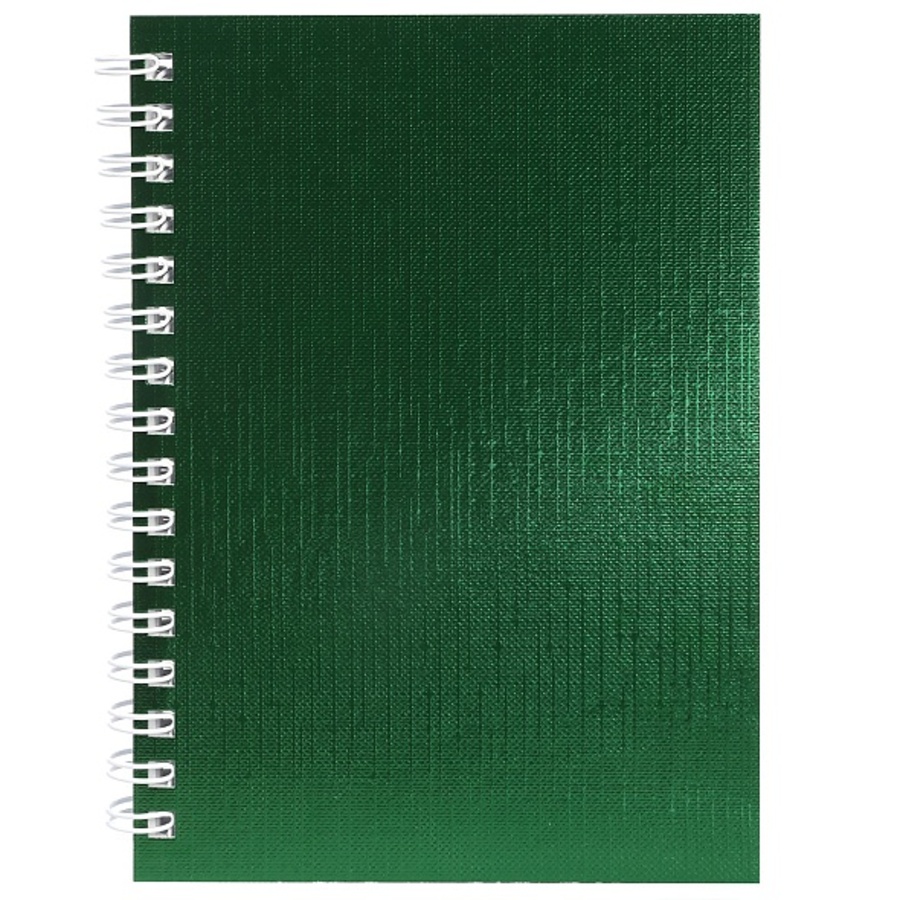 Книжка записная А6 80л клетка гребень Metallic Зеленая бумвинил HATBER 80ЗК6бвВ1гр 66₽