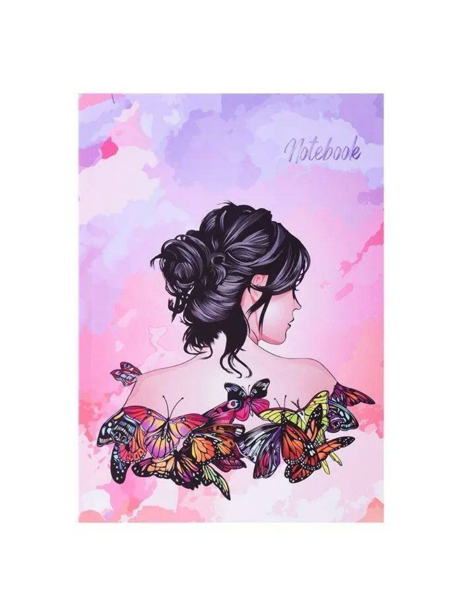 Книжка записная А5 80л клетка интегобл Девушка в бабочках матлам ACADEMY STYLE 13462 143₽