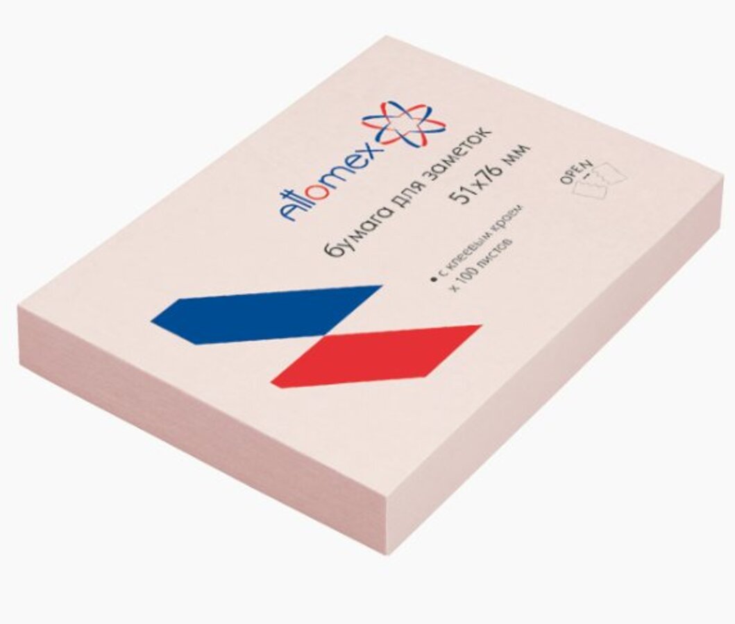 

Блок клейкий 51х76мм 100л розовый ATTOMEX 2010709