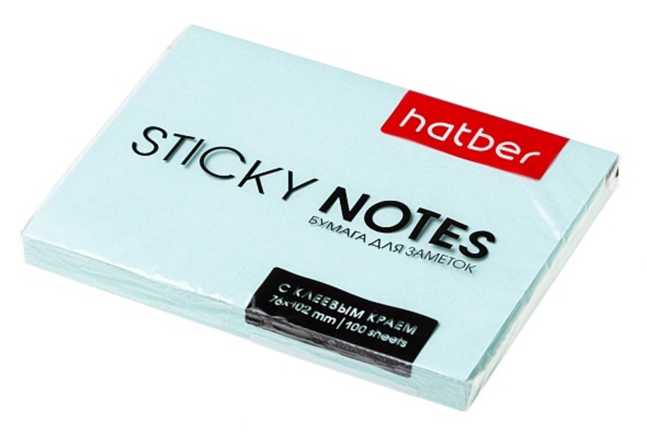 Блок клейкий 76х102мм 100л пастель розовый HATBER LS_10218 63₽
