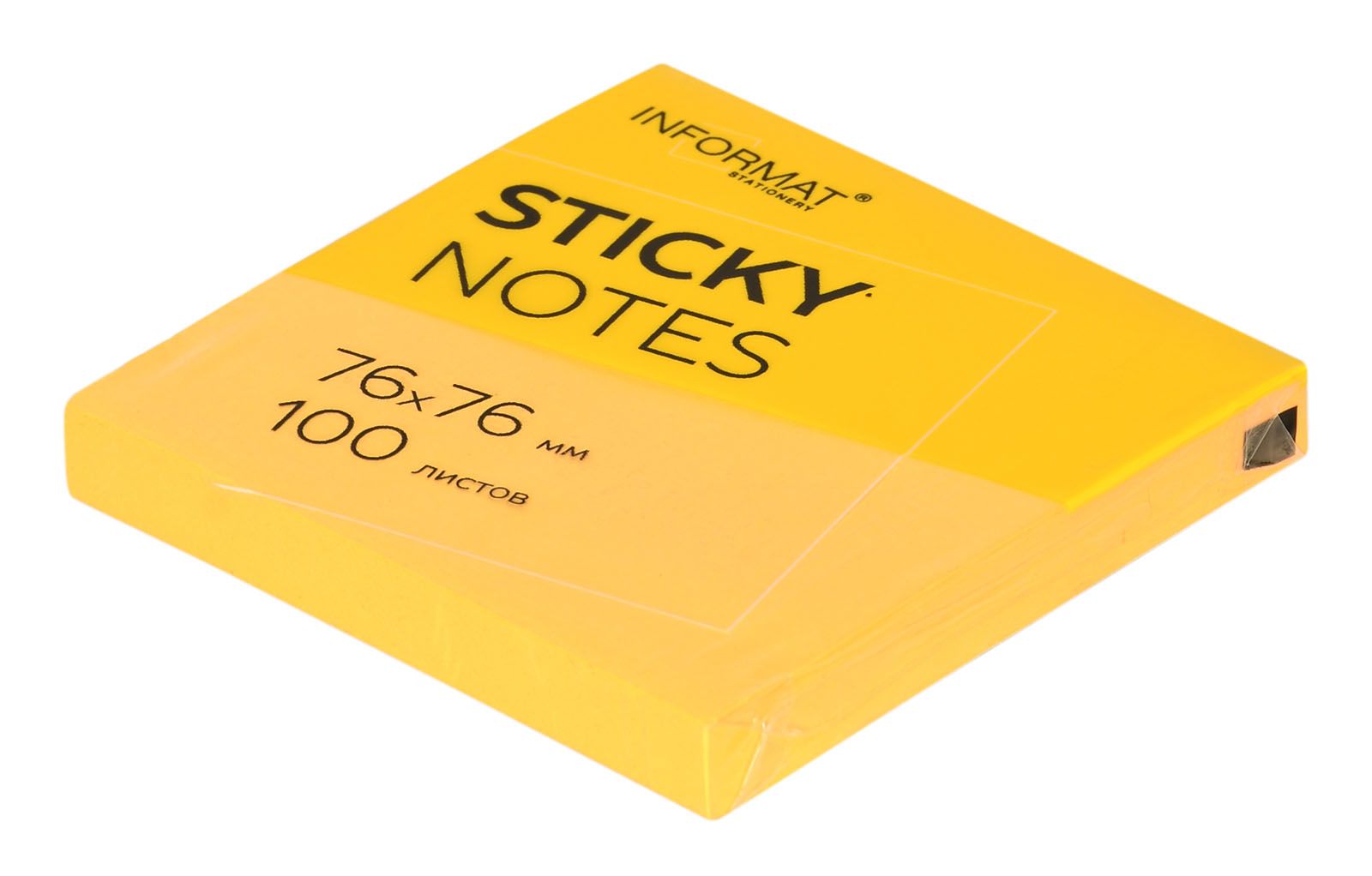 Блок клейкий 76х76мм 100л неон оранжевый inФОРМАТ NN7575-Or 81₽