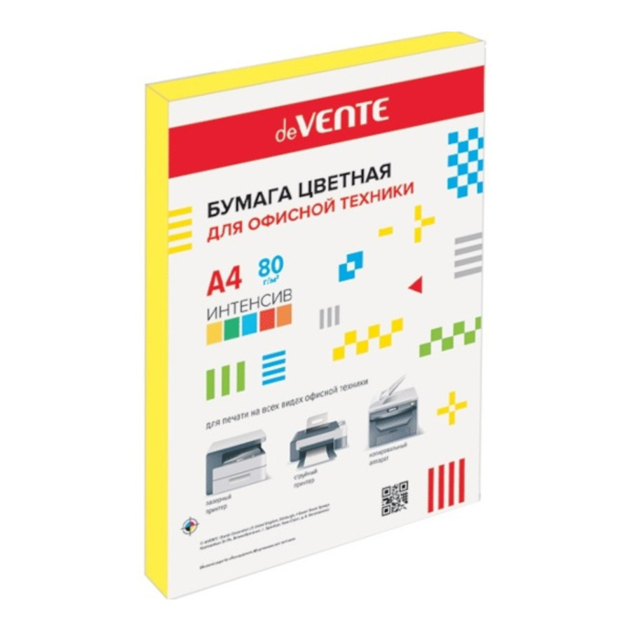 

Бумага для ксерокса А4 100л интенсив желтая 80г/м2 deVENTE 2072213