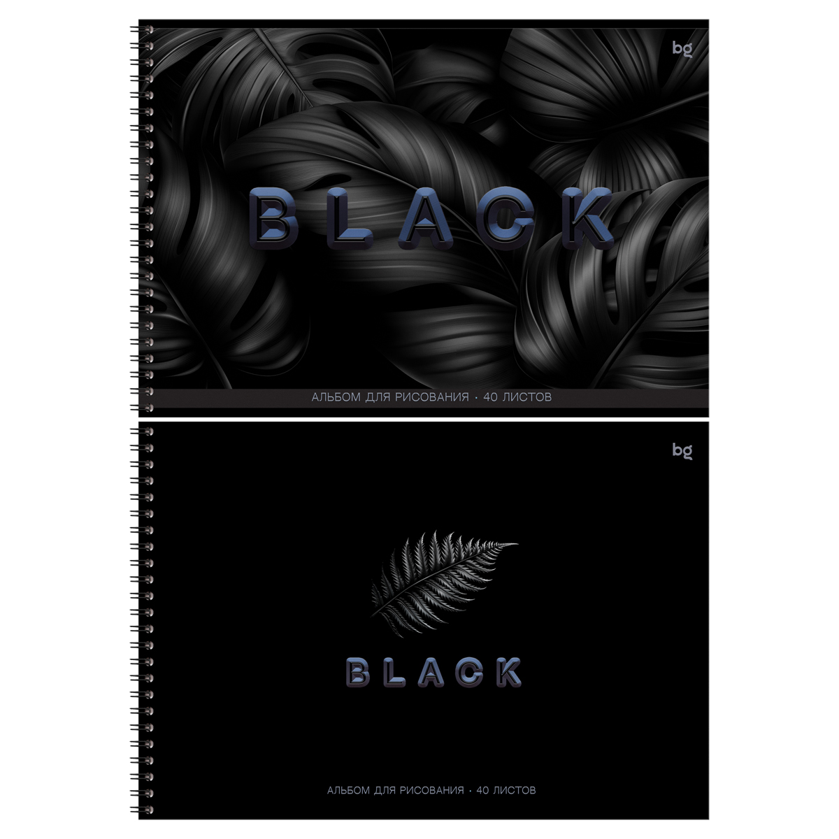 

Альбом для рисования А4 40л гребень Just black soft-touch ассорти 100г/м2 BG АР4гр40_лс_вл 08647 (уни)