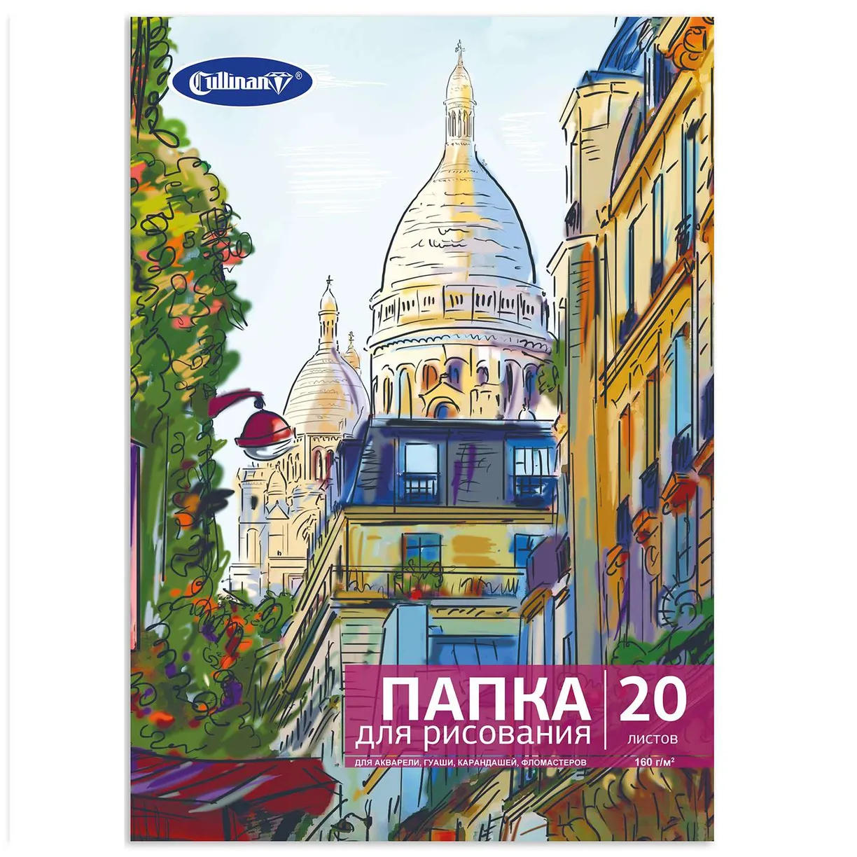 

Папка для рисования А4 20л Город 160г/м2 CULLINAN FK-2420