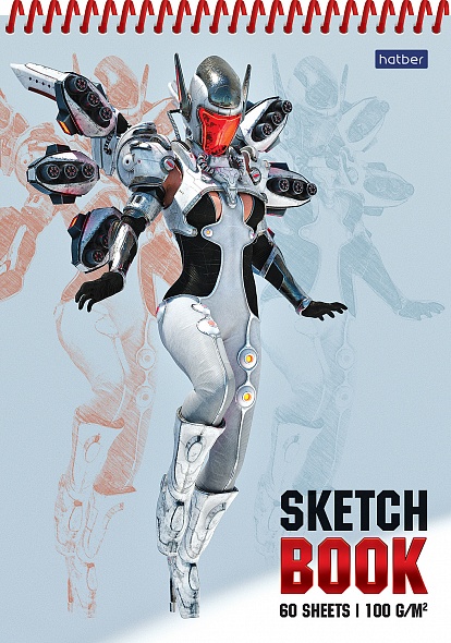 Скетчбук А5 60л гребень пластобл Мир будущего HATBER 60Б5Aпс_27139 127₽