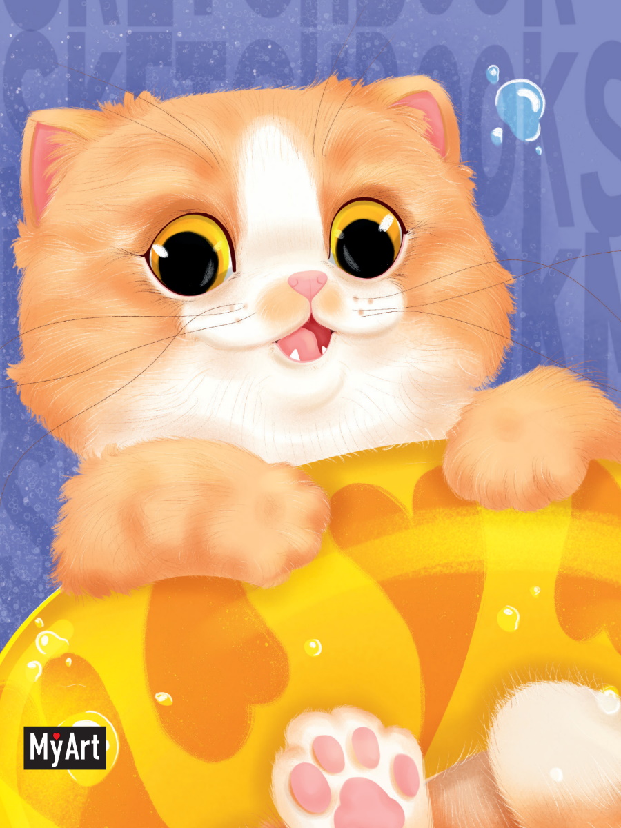 

Скетчбук А6 80л склейка MyArt MeowBook Рыжий котик ПРОФ-ПРЕСС 80-1447