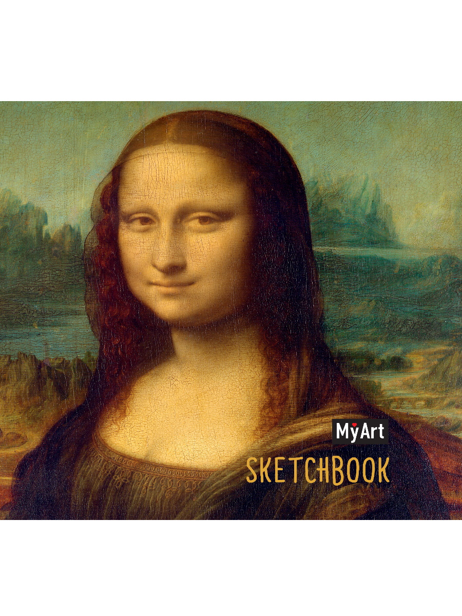 

Скетчбук 200х200мм 80л нить тв.обл. MyArt Леонардо да Винчи Мона Лиза выб.лак ляссе резинка ПРОФ-ПРЕСС 80-2160