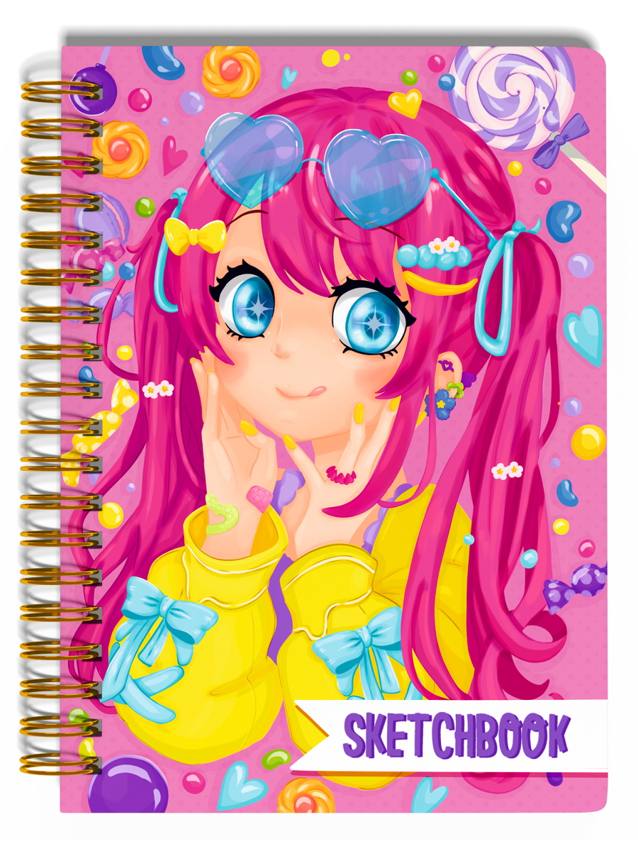 

Скетчбук А5 64л гребень тв.обл. MyArt Аниме Сладкие мечты мат.лам. выб.лак ПРОФ-ПРЕСС 64-1588