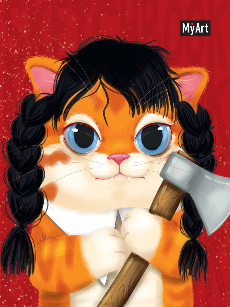 

Скетчбук А6 80л склейка мягк.обл. MyArt MeowBook Котик не в настроении ПРОФ-ПРЕСС 80-4143