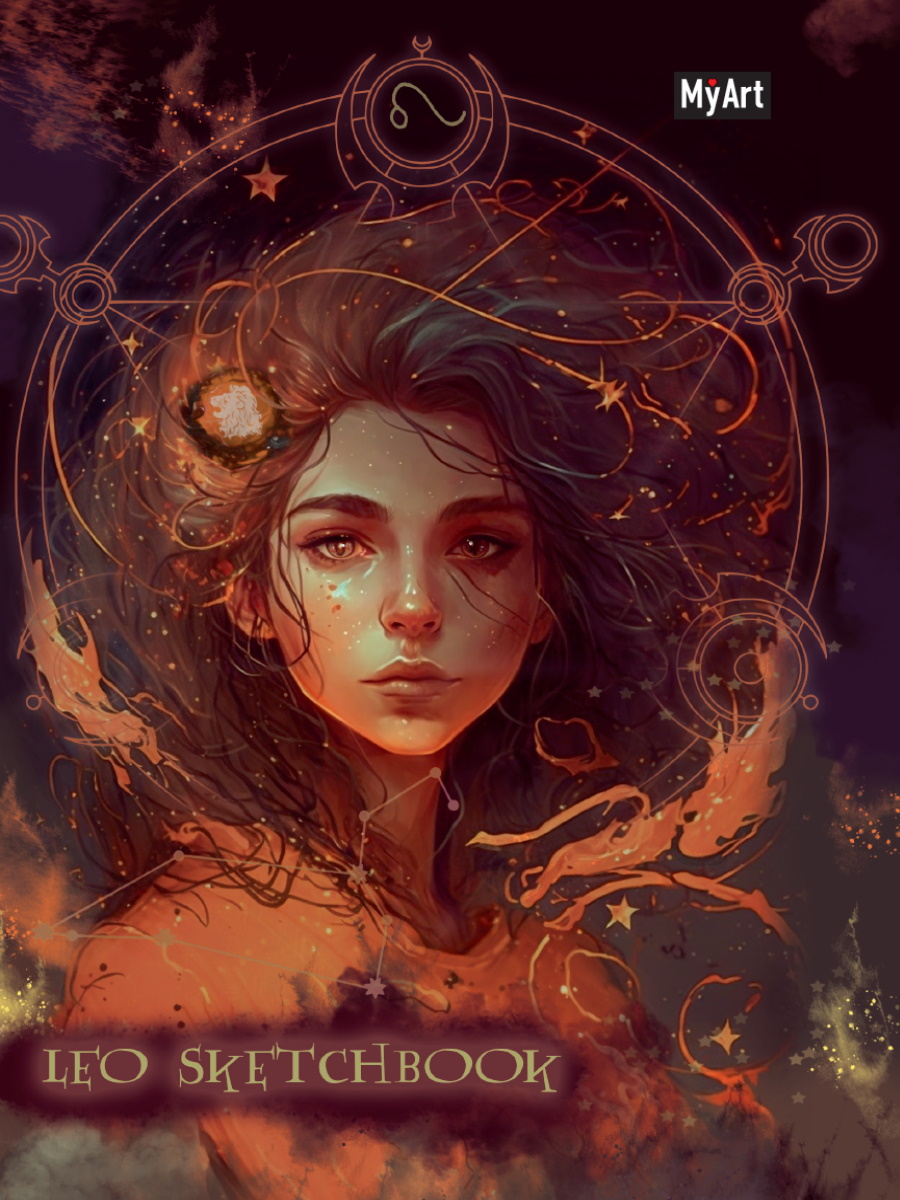 

Скетчбук 150х200мм 80л нить тв.обл. MyArt Знаки зодиака Лев 120г/м2 ПРОФ-ПРЕСС 80-6282