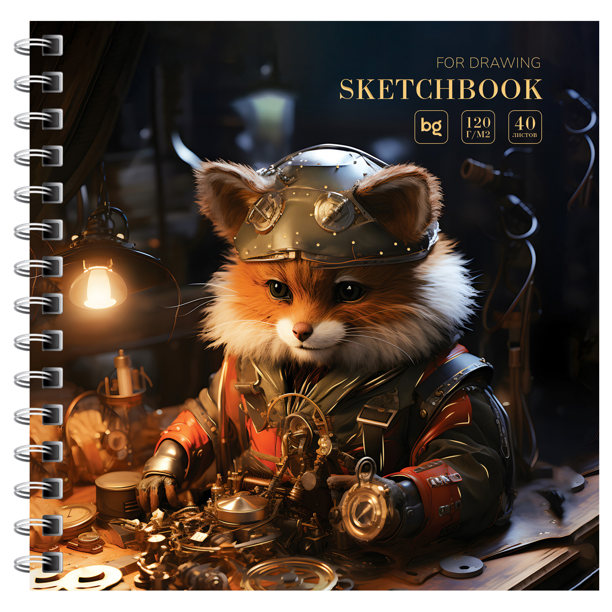 

Скетчбук 170х170мм 40л гребень тв.обл. Steampunk Fox 120г/м2 BG Скв40гр_58079
