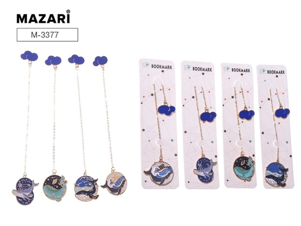 Закладка металлическая Киты ассорти 4 дизайна 91₽