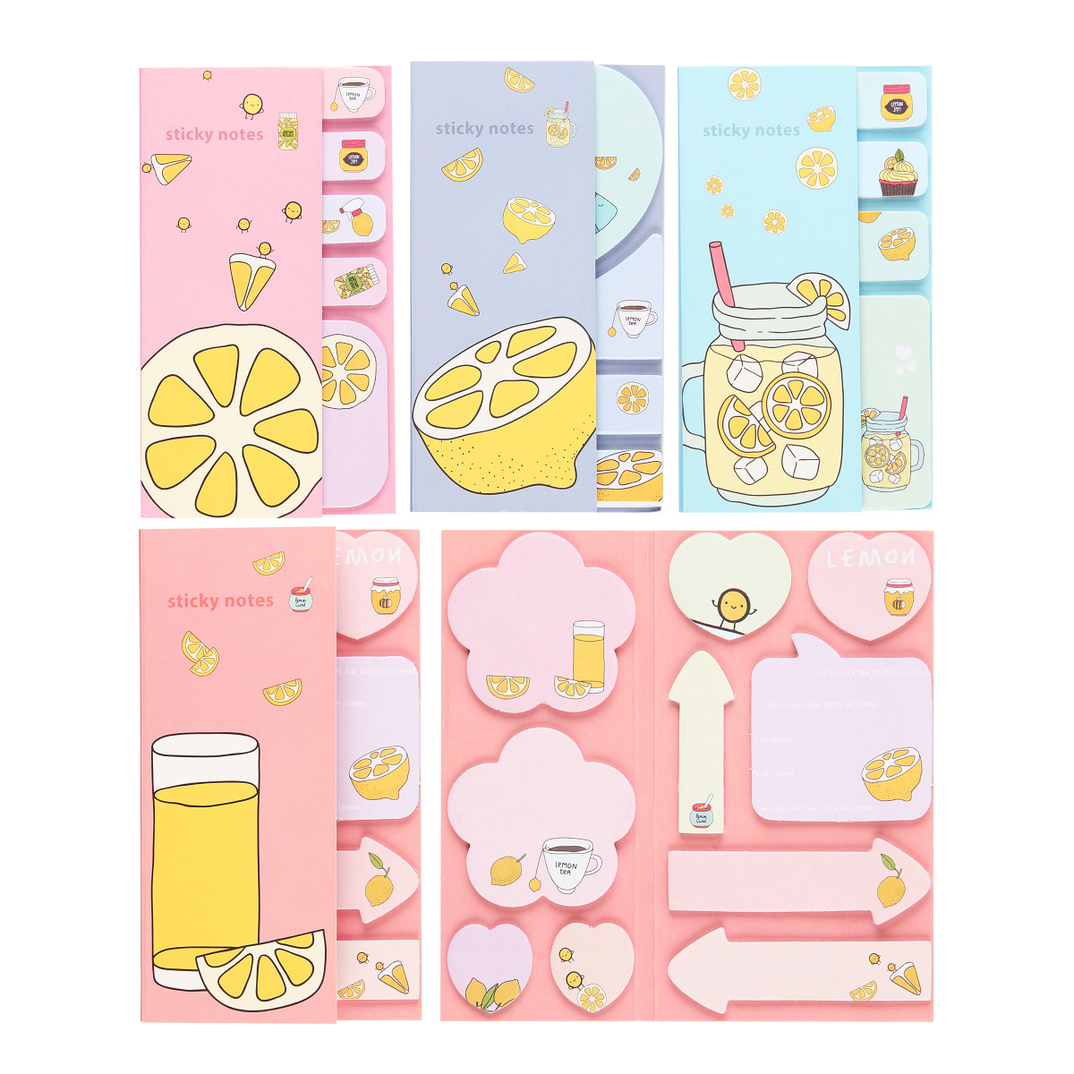 Закладки с липким краем бумага 19л 7-10цв Lemonade ассорти форм 4 вида Кокос 213108 38₽