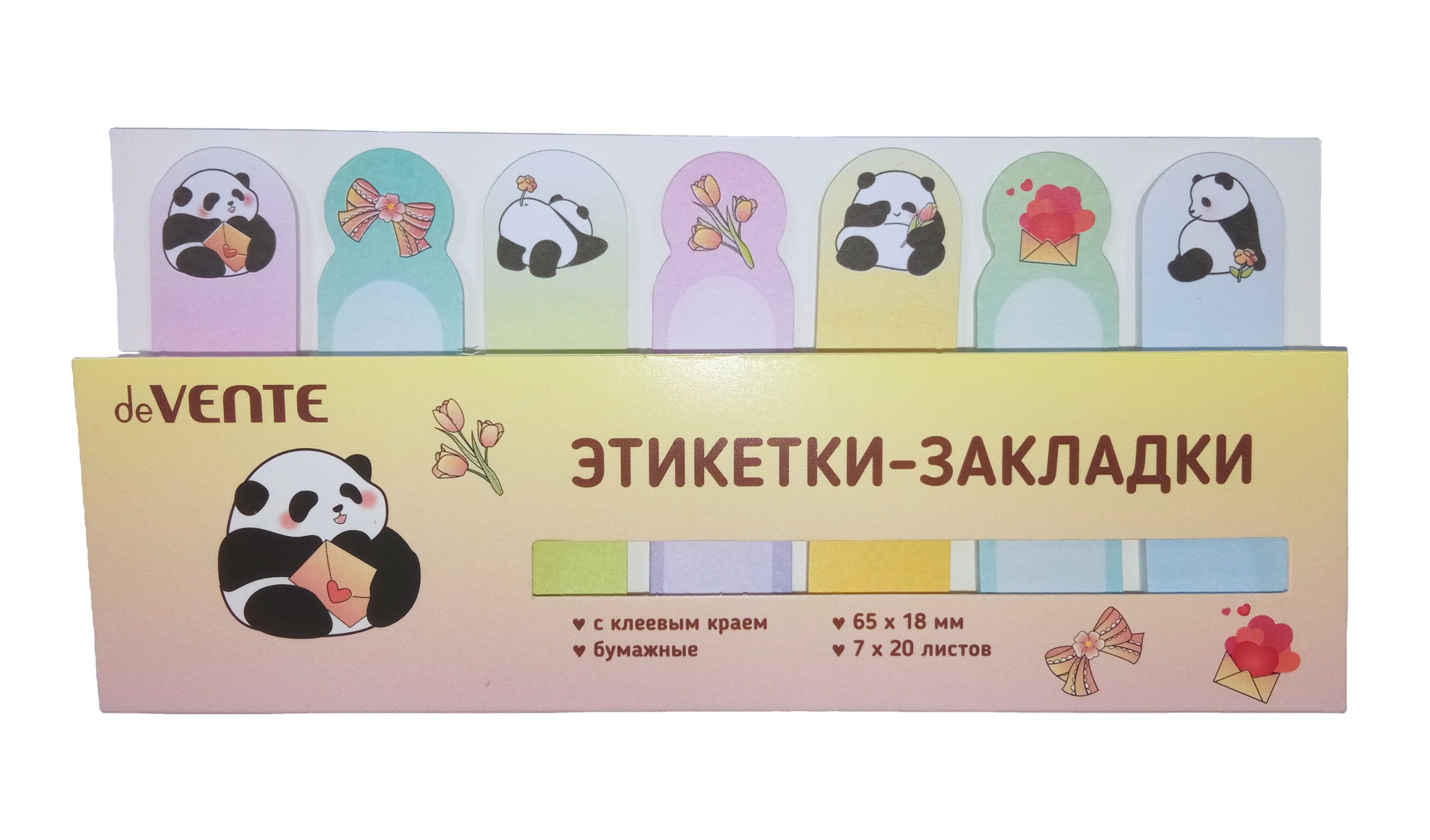 

Закладки с липким краем бумага 65x18мм 20л 7цв Panda deVENTE 2011414