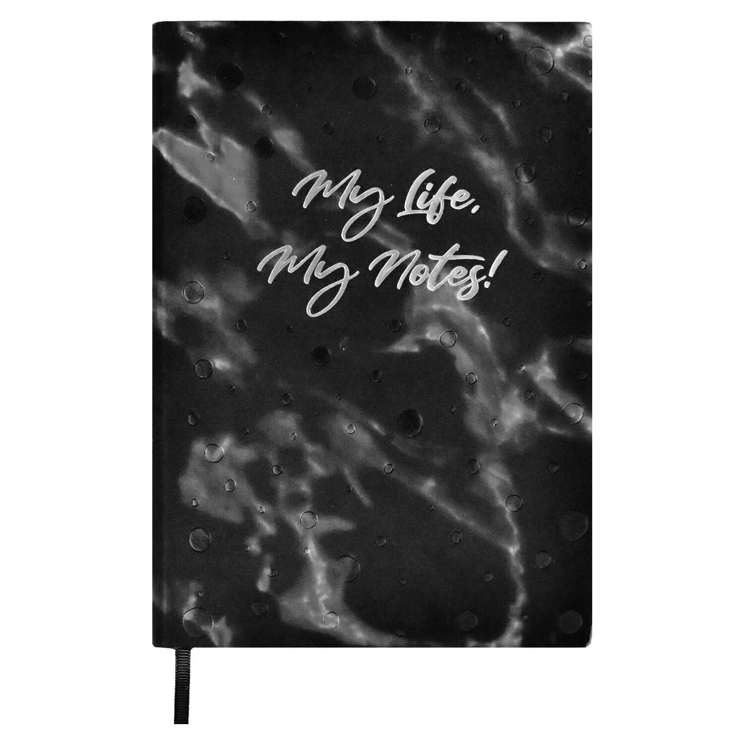 

Ежедневник А5 160л недатир. интег.обл. Мрамор черное серебро кожзам ФЕНИКС+ 52870