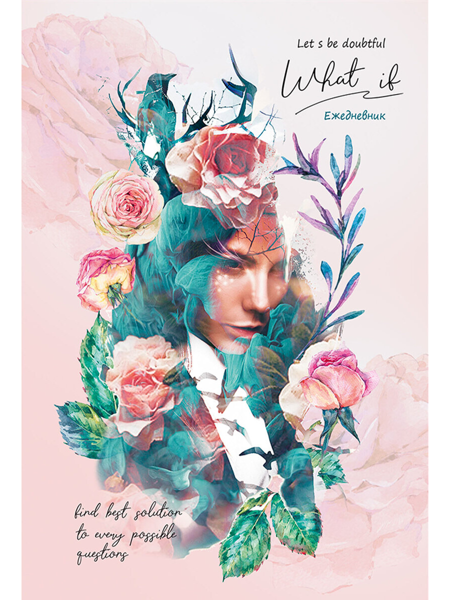 Ежедневник А5 80л недатир твобл Девушка в цветах-1 soft touch фольга Collezione 80-8279 91₽