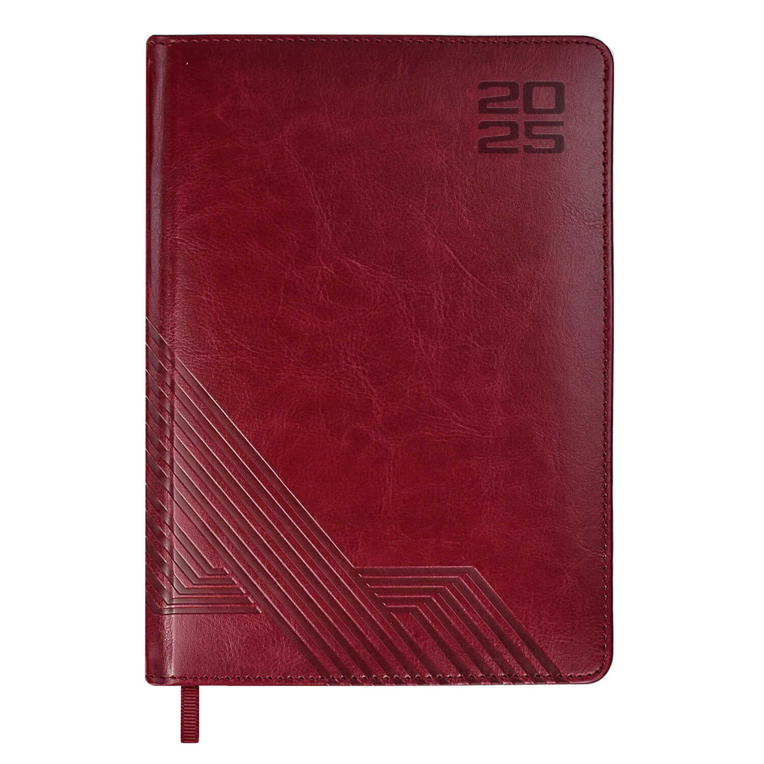 

Ежедневник А6+ 176л датир. 2025г тв.обл. ИЛОН МАСК Сариф бордовый кожзам ляссе ESCALADA 67026